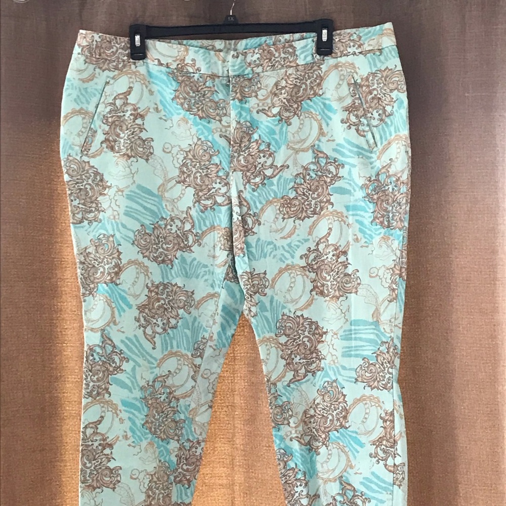 Aqua blue ankle pants